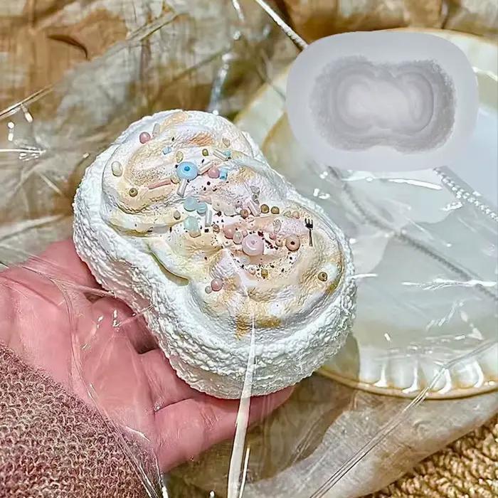 Moule à bougie à gâteau en crème de fraise, moule créatif en Silicone pour bougie d'encens en pain, gypse pour décoration de cuisson, moules de jouets mollis mochi