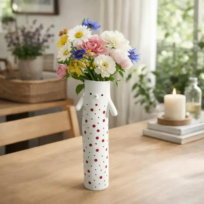 Porte-fleurs en résine peinte de style bohème
