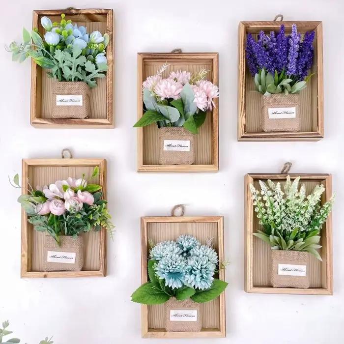 Décoration murale 3D en fausses fleurs