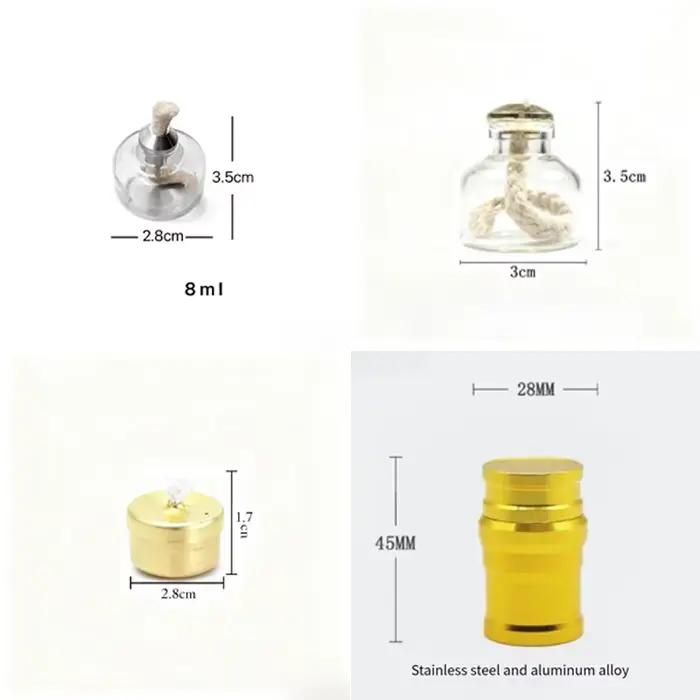 Petite lampe à alcool miniature, brûleur en verre pour l'aromathérapie, parfum, comme substitut de bougie, expériences scientifiques, camping, thé, café