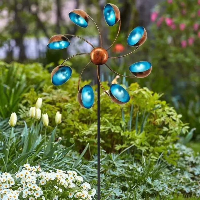 Rotateur de vent en métal à poils décoratifs de jardin