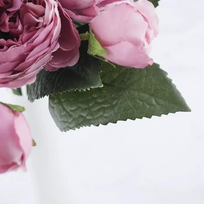 Bouquet de fleurs artificielles de pivoine rose, Vase de Table pour la maison, décor de mariage, fausses fleurs d'intérieur, Arrangement de fête de jardin de noël