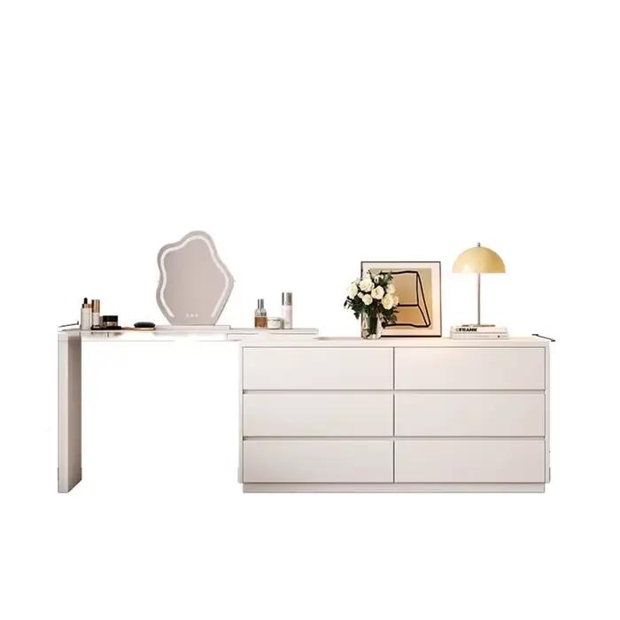 Miroir blanc coiffeuse minimaliste bois tiroir De rangement