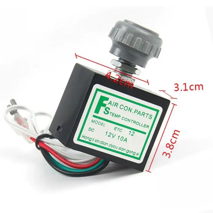 Thermostat de climatiseur de voiture ABS, accessoire automobile, Thermostat électronique 12V/24V, interrupteur de climatiseur A/C