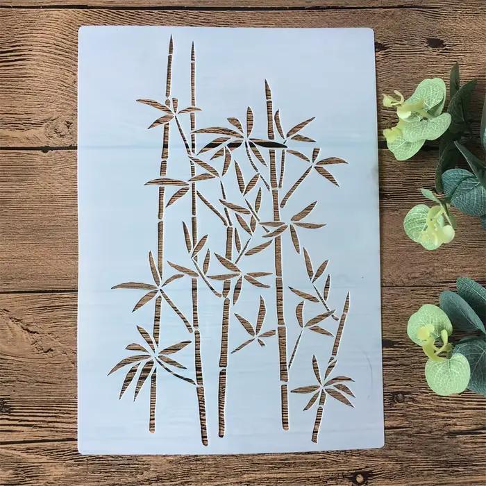 Pochoirs de superposition de feuilles de plantes en bambou