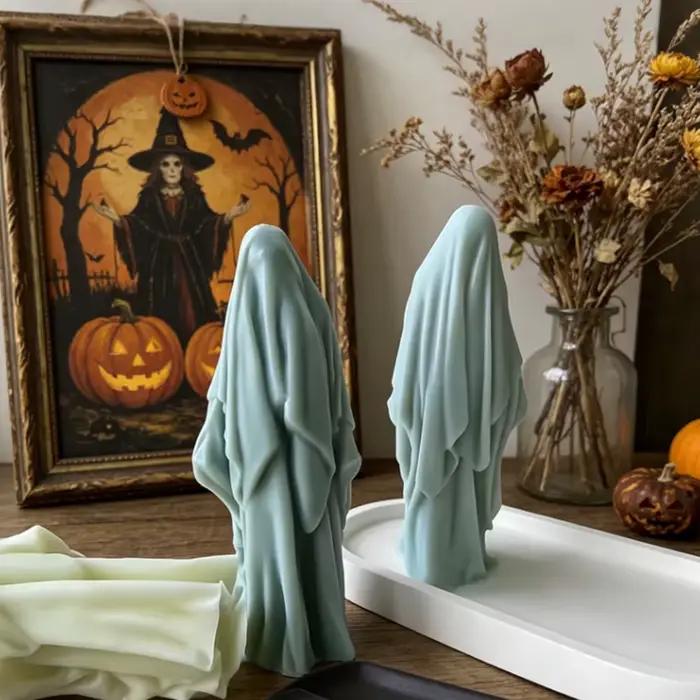 Moule à bougie Halloween pour personnes masquées, plâtre fantôme d'aromathérapie, décoration, outil de bougie bricolage