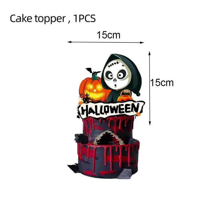 Décorations de Cupcake d'halloween, crâne fantôme effrayant, citrouille, décor de fête, toile d'araignée, emballage de Cupcake, fournitures de décoration de fête d'halloween