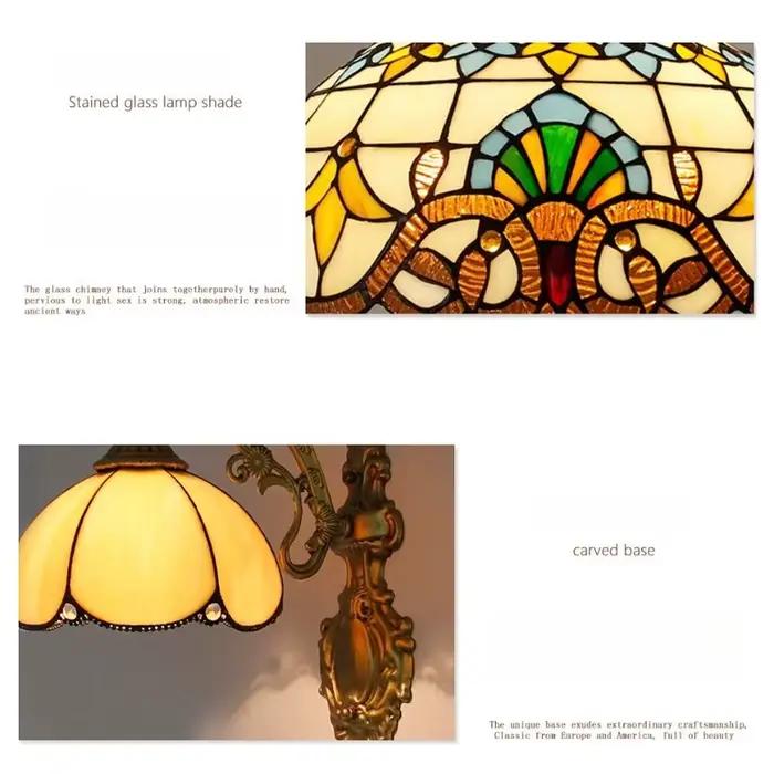 Lampe murale en verre coloré style nordique Tiffany