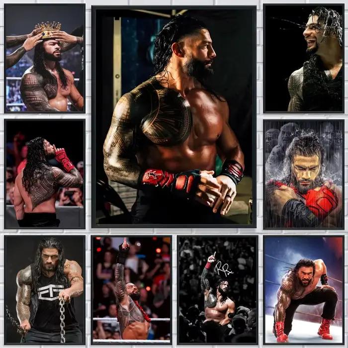 R-roman r-reigns affiche de lutte professionnelle impression HD toile murale personnalisée Photos d'art pour salon décor à la maison