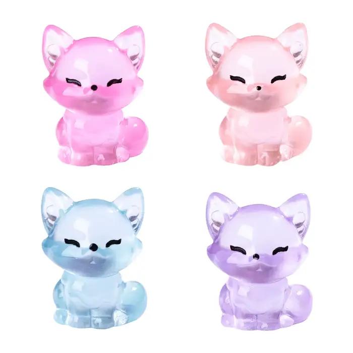 Figurines de renard lumineux en résine