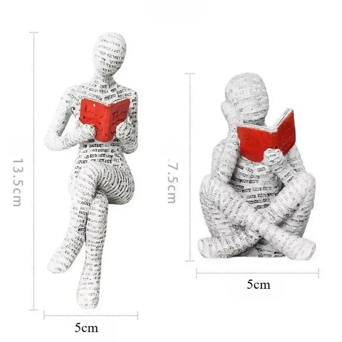 Artisanat lisez sur un Design de petits personnages, décorations abstraites en résine pour la maison, décorations d'étagère à la mode, Figurines de décoration pour la maison