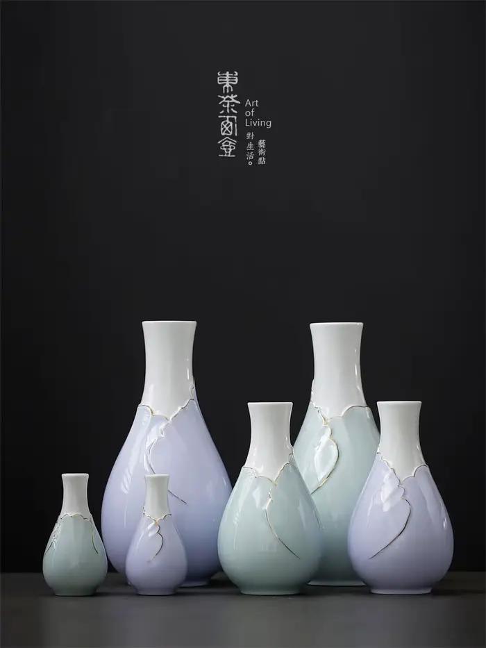 Petit Vase de Poche Horticole de Grande Taille, Céramique, Transformation au Four, Celadon, Proximité de la Main