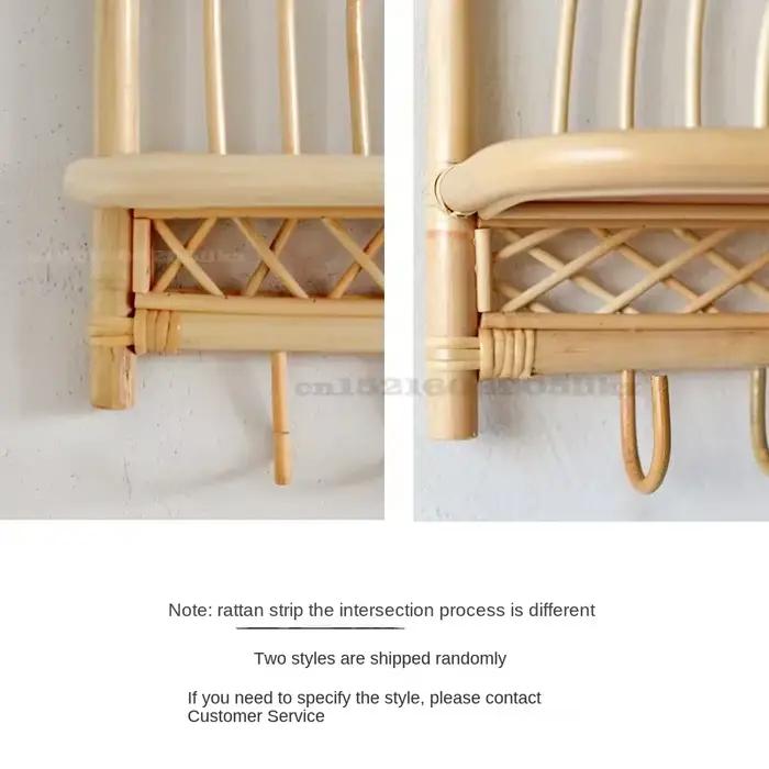 Étagère murale en rotin faite à la main, décor Boho Semi-circulaire, décoration de chambre d'enfant, crochet pour manteau de porche, ameublement de maison