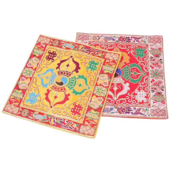 Tapis de coussin de cloche de diamant brodés, oreiller de bol chantant créatif, instrument rituel, deux pièces pour méditation et spiritualité