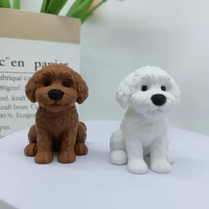 Ornement de statue de chiot de chien de devinette