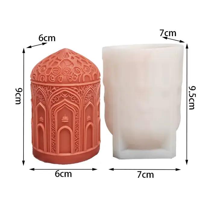 Moule en silicone pour bougie architecturale halal, adapté à la décoration de la maison et à la fabrication de cadeaux, durable et facile à nettoyer