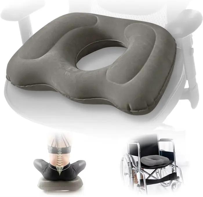 Coussin gonflable en forme de beignet, 1 pièce, coussin de siège portable, coussin pour fauteuil roulant, adapté aux hémorroïdes, idéal pour le bureau, les voyages, la voiture, le canapé à domicile