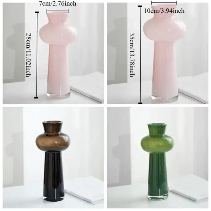 Vase en verre à plis géométriques de style européen