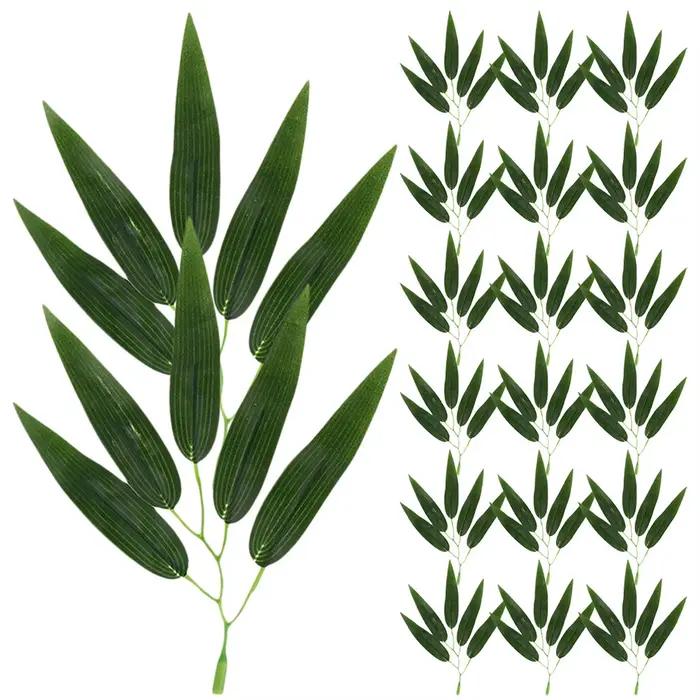 30 pièces de feuilles de bambou artificielles