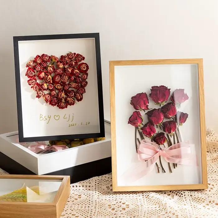 Cadre Photo créatif fleur séchée bricolage