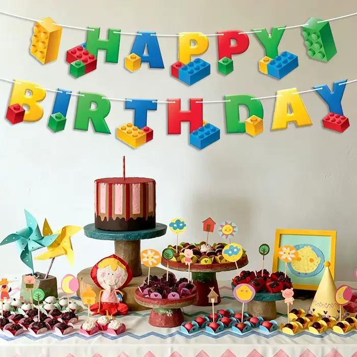 1 ensemble de guirlandes en papier colorées et vibrantes pour décoration de fête d'anniversaire