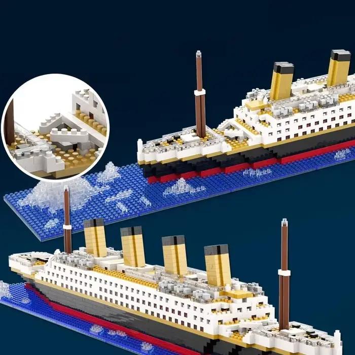 Titanic créatif luxe Iceberg bateau de croisière bateau couronne ensemble ville bricolage modèle blocs de construction briques jouets pour enfants adulte cadeau