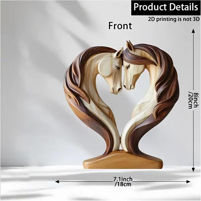 Sculpture de cheval en bois 2D