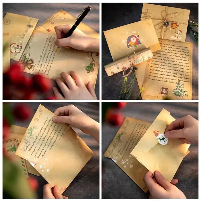 Ensemble d'enveloppes de papiers d'écriture de noël