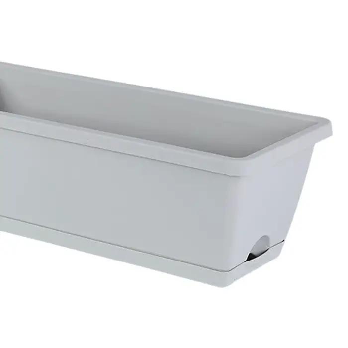 Jardinière de boîte de fenêtre rectangulaire, 2 pièces, organisateur de décoration avec trous de Drainage, Pot de plantes pour jardin extérieur, plantes d'intérieur, maison