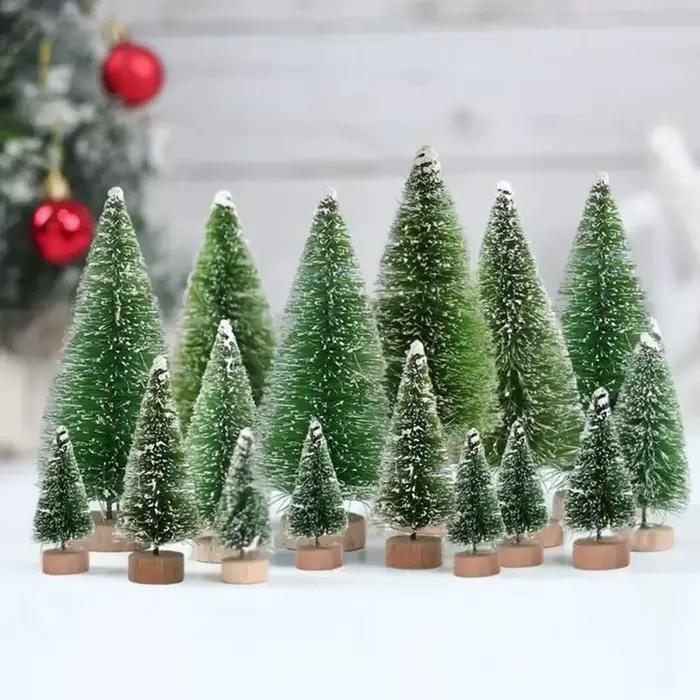 Mini sapin de Noël artificiel en bois bleu