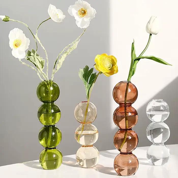 Vase en verre hydroponique transparent pour la décoration intérieure