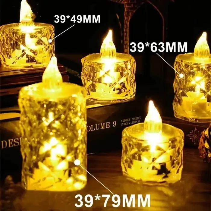 LED bougie en cristal 24/12 pièces sans flamme LED