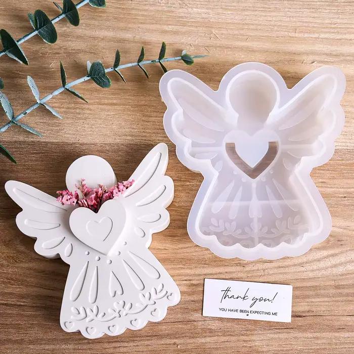 Moule à bougie en Silicone pour ornements de la saint-valentin, bricolage, arrangement de fleurs d'ange d'amour, artisanat en résine de plâtre, fabrication de décoration de mariage