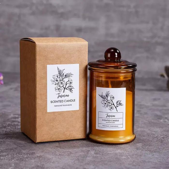 Pot en verre Vintage, bougie parfumée, huiles essentielles, cire de soja, salle d'aromathérapie, décoration de la maison, cadeau d'anniversaire et de noël, accessoires Photo