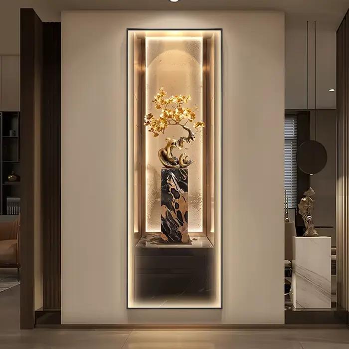 Applique Murale Moderne et Luxueuse pour Décoration d'Entrée, Peinture de Richesse, Couloir, Arbre, Haut de Gamme