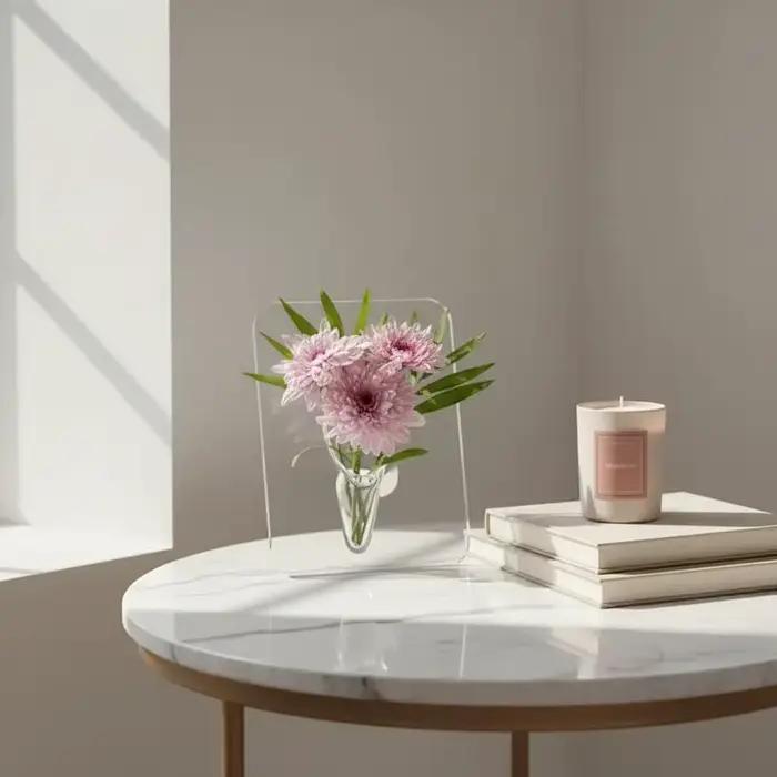 Vase à fleurs en acrylique transparent - Vases d'art moderne pour la décoration de la maison, vases décoratifs pour bureaux et étagères