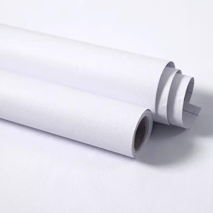 Papier peint auto-adhésif décoratif en vinyle blanc mat