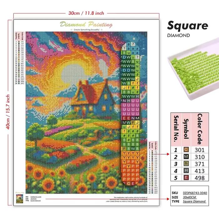 Kit complet d'accessoires pour peinture au diamant, peinture de décoration de paysage intérieur, diamant 5D DIY, adapté aux débutants