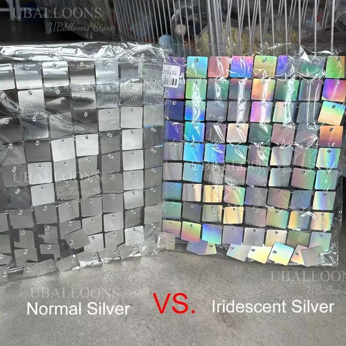 Panneaux muraux scintillants argentés irisés 12-24 pièces