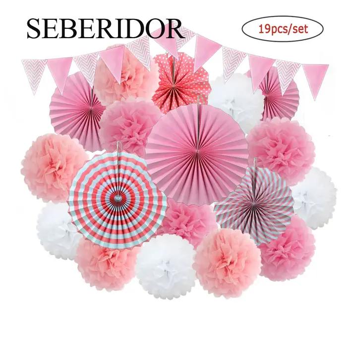 Kit de pompons en papier suspendus de tailles variées
