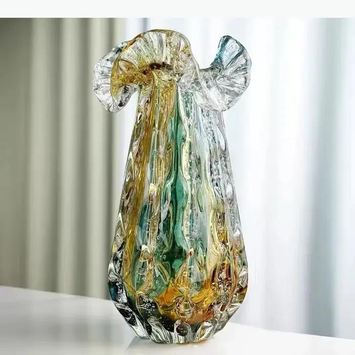 Vase en verre moderne à bulles peintes pour décoration de bureau et arrangement floral occassions spéciales fleurs plantes hydroponiques