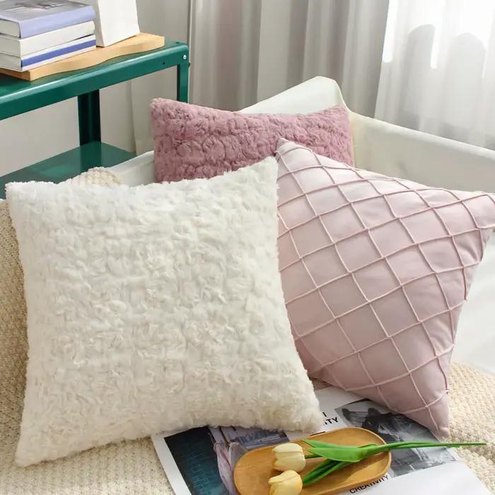 Juste de coussin en peluche pour la décoration intérieure