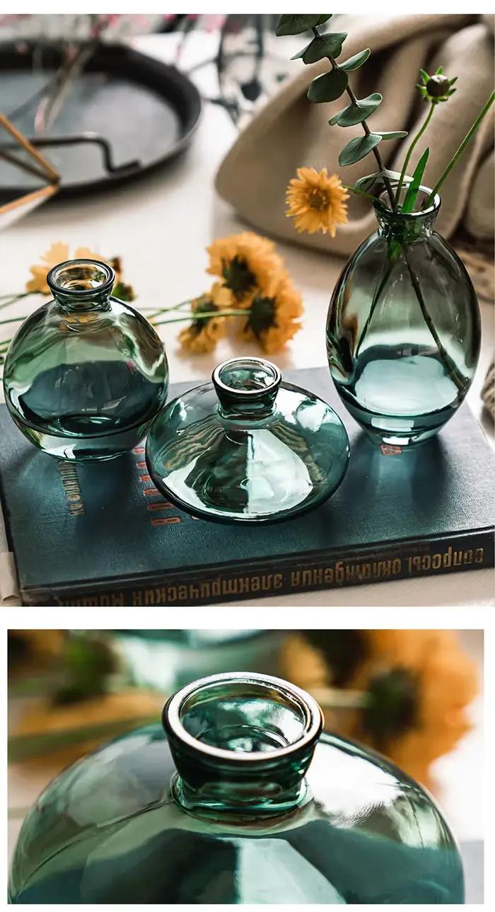 Ensemble de Mini Vase créatif en verre Transparent