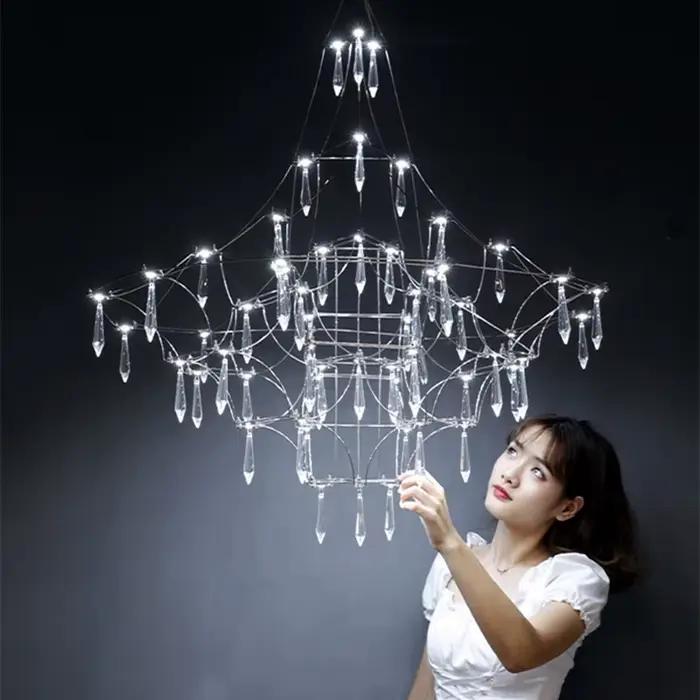 Mira Quasar-Lampe LED Suspendue en Clip localité au Design de Ludéviation Chromé