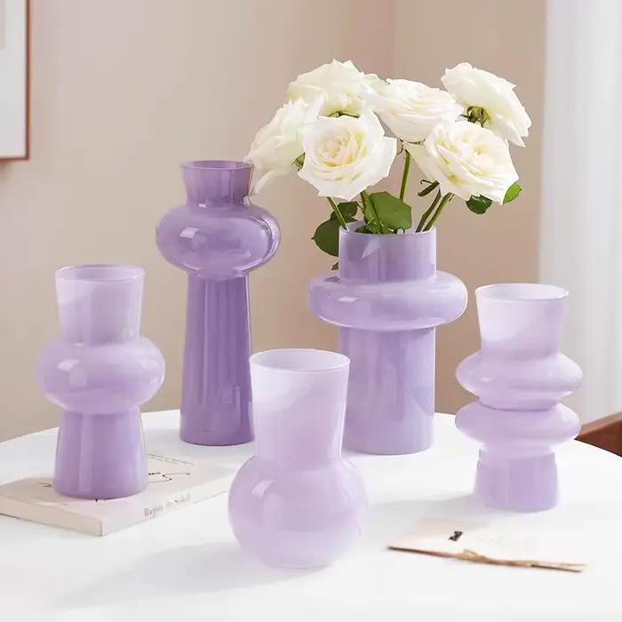 Vase en verre haut de gamme style INS pour arrangement floral frais en eau