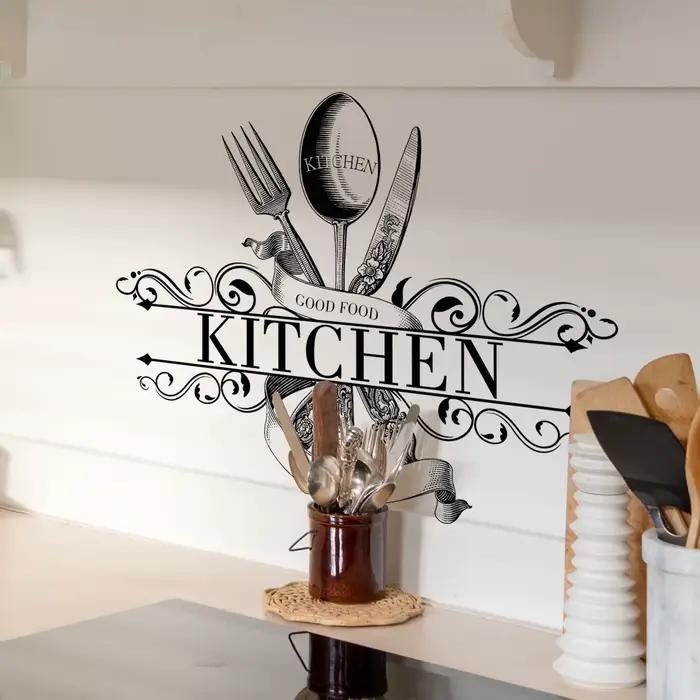 Autocollant mural de cuisine contemporain "GOOD FOOD"