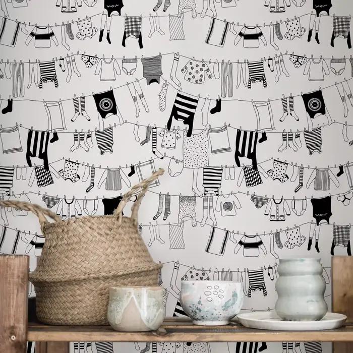 Papier peint mural noir et blanc