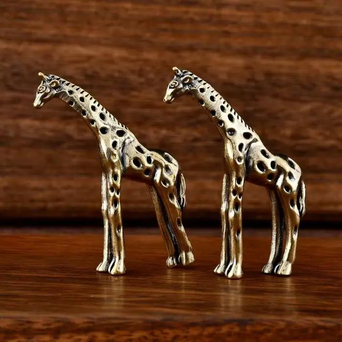Statuette miniature girafe vintage résine ornement décoration bureau figurine thé occasion spéciale装饰