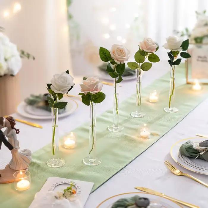 Vases cylindriques en verre droits et fins