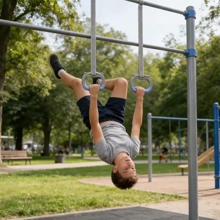 Anneaux de gymnastique avec sangles réglables, anneaux de gymnastique pour tractions, entraînement de force, équipement antidérapant, sûr et stable, résistant aux charges